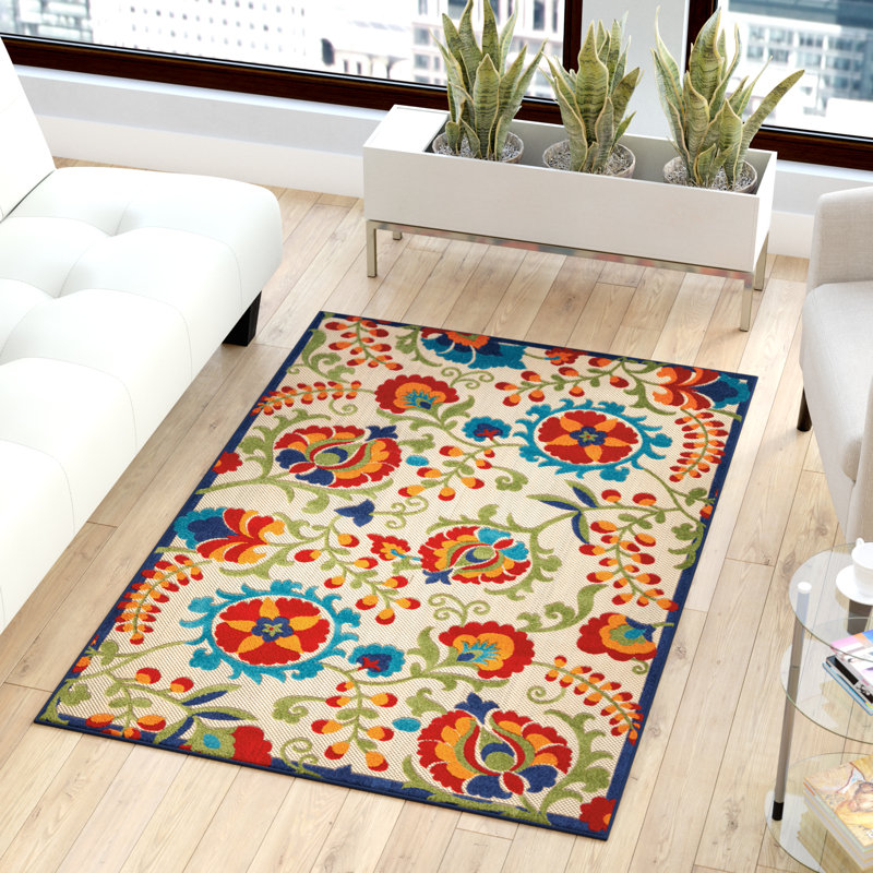 Latitude Vive Lahaina Donohoe Power Loom Ivory/Red/Green Indoor/Outdoor